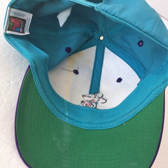 VTG Vintage Disney Mickey Mouse Teal Purple Hat - Picture 6 of 8
